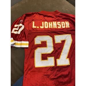 NFL Players Kansas City Chiefs SMALL Red Jersey #27 Larry Johnson VTG Reebok